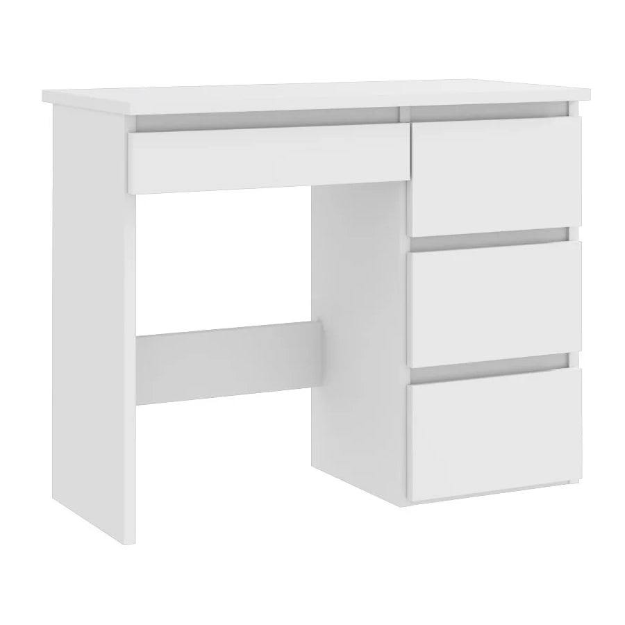 Birou calculator Beta 3 cu 4 sertare, 94x43x75 cm, finisaj alb