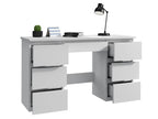 Birou cu 7 sertare Beta 4 120x43x75 cm, design minimalist, alb