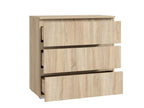 Comoda cu 3 sertare NEO 80, 80x40x80 cm, finisaj stejar mat
