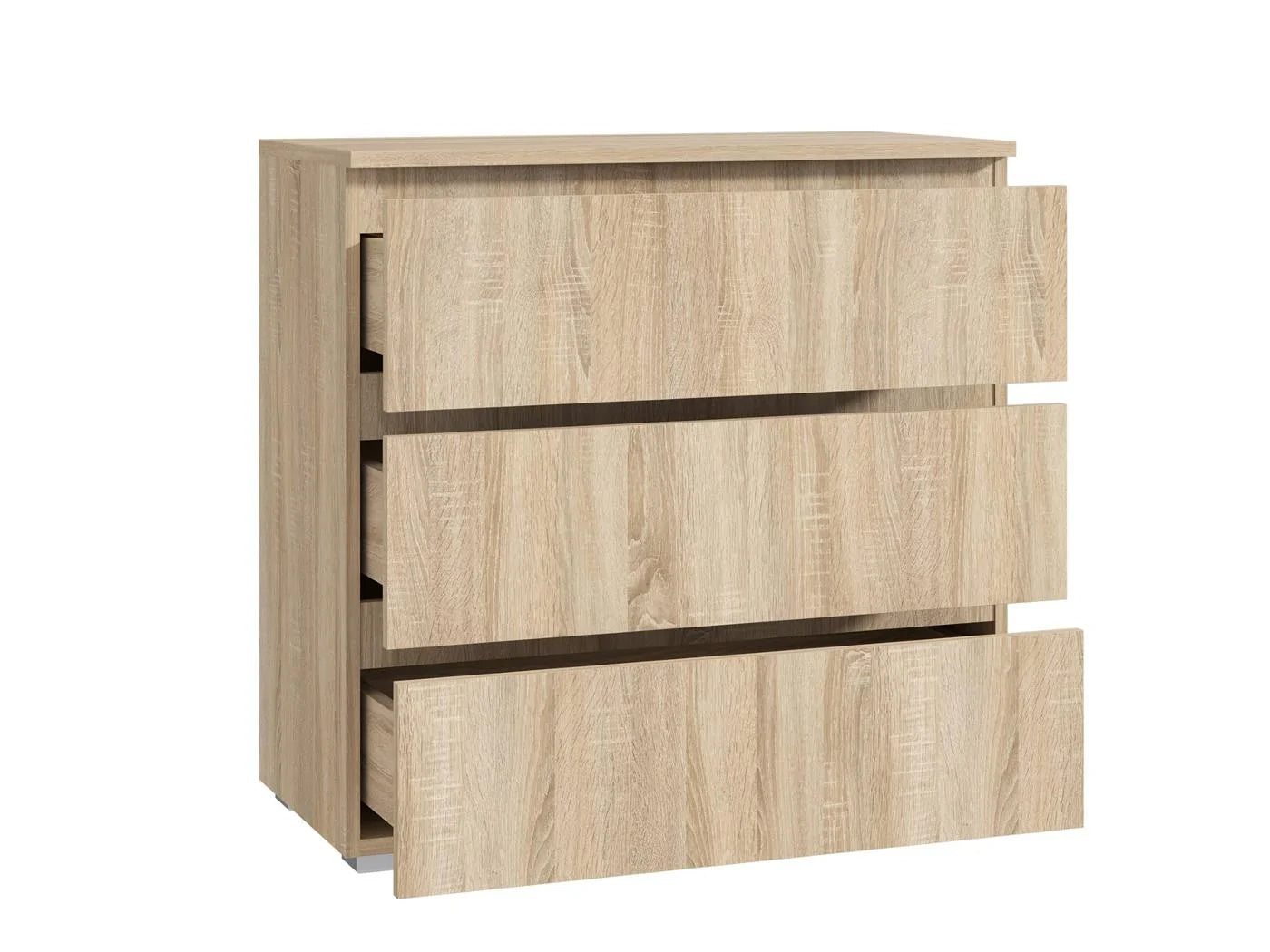 Comoda cu 3 sertare NEO 80, 80x40x80 cm, finisaj stejar mat