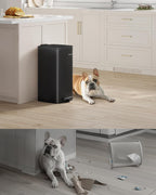 SONGMICS Cos gunoi 34x29x54 cm, 30L, cu pedala, capac silentios si galeata interioara detasabila, negru