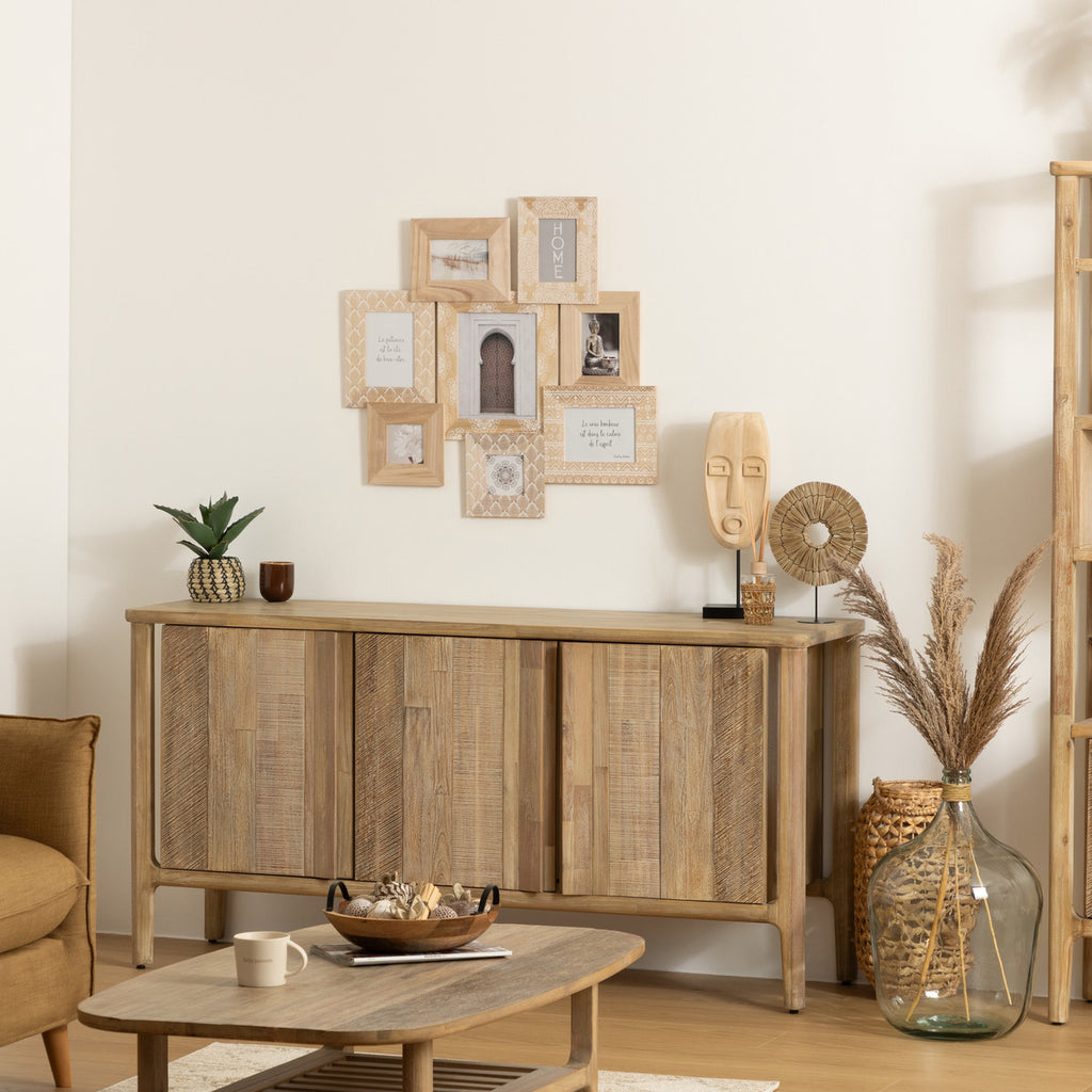 Rama foto Atmosphera Emile cu 8 cadre din lemn, 76x73 cm, bej