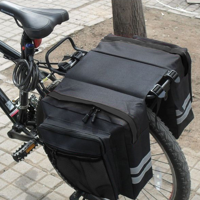 Geanta bicicleta spate 34x12x32 cm, 20L, poliester impermeabil, prindere pe portbagaj, negru