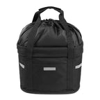 Cos bicicleta fata 34x24x25 cm, aluminiu si material textil, sistem click, cu husa ploaie, negru