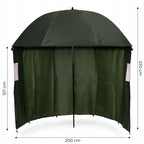 Umbrela pescuit 200x220 cm, inchidere completa cu perete detasabil, reglabil, otel si Oxford impermeabil, verde