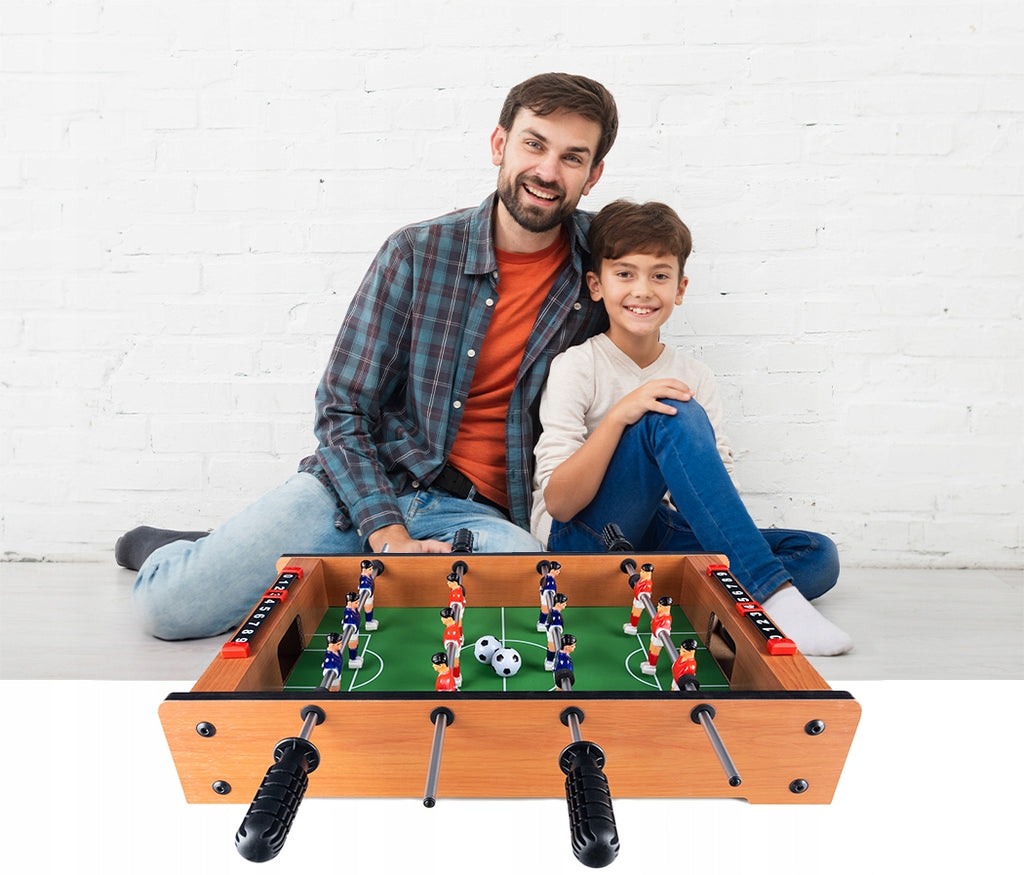 Joc fotbal de masa din lemn, cu contor goluri, 51x31x11 cm