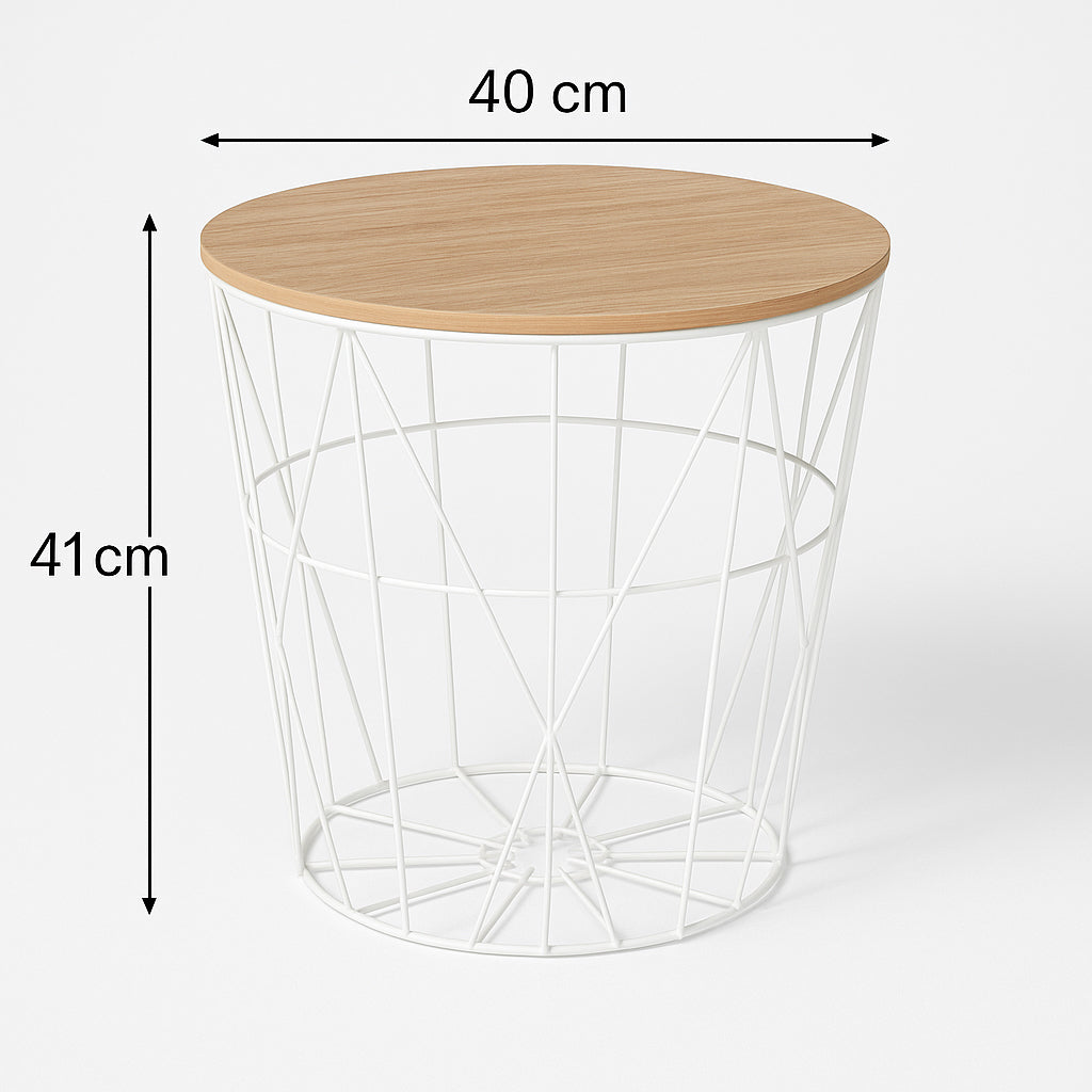 Masuta cafea rotunda Atmosphera Kumi, 40x41 cm, alb