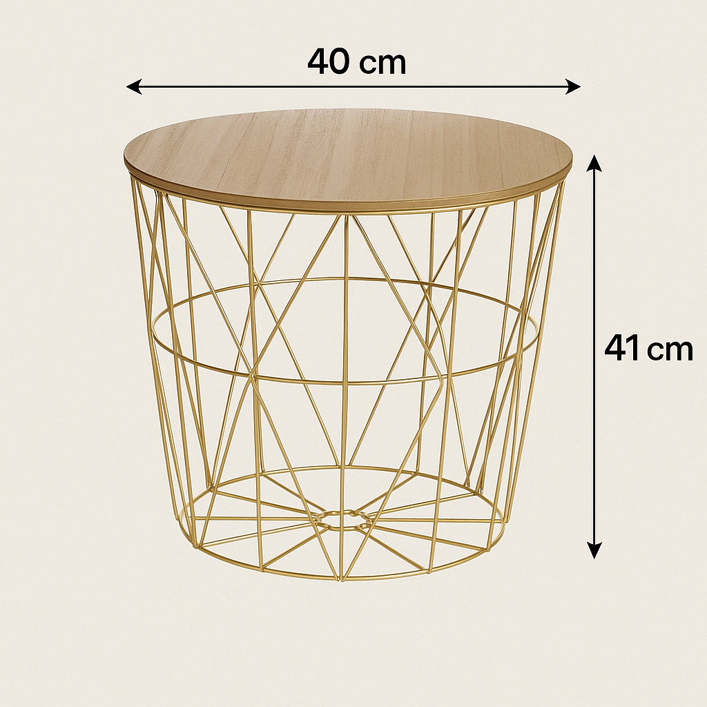 Masuta cafea rotunda Atmosphera Kumi, 40x41 cm, auriu