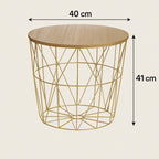 Masuta cafea rotunda Atmosphera Kumi, 40x41 cm, auriu