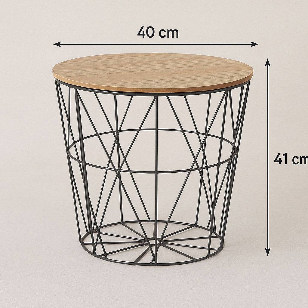 Masuta cafea rotunda Atmosphera Kumi, 40x41 cm, negru