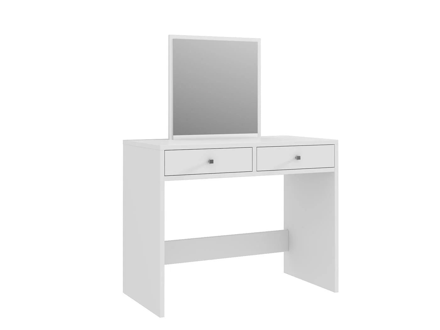 Masa de toaleta si machiaj  Mega cu 2 sertare și oglinda, 100x50x134 cm, finisaj alb