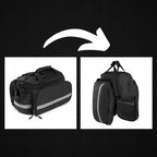 Geanta bicicleta spate 32x17x28 cm, 30L, extensibila, poliester impermeabil, cu elemente reflectorizante, negru