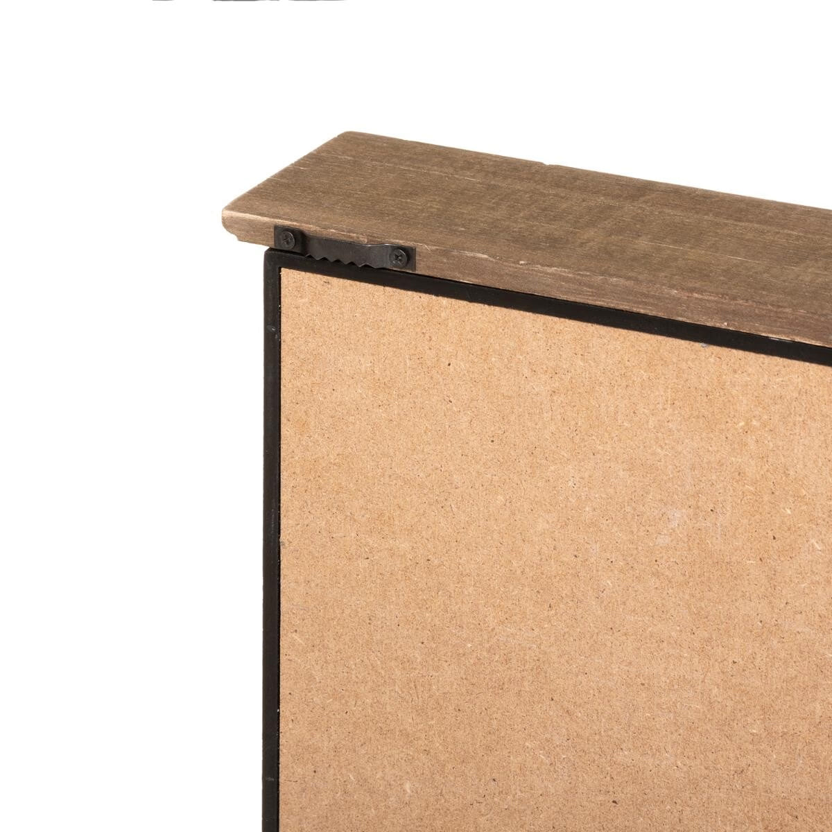 Cutie chei Atmosphera Nikolai cu 9 carlige, MDF si decor vintage seif, 27x38 cm, negru