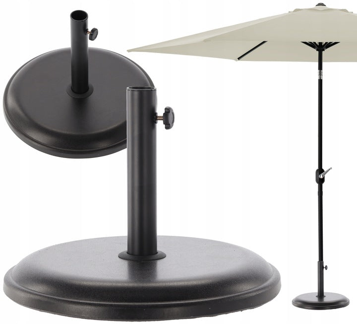 Suport baza pentru umbrele de gradina, din beton, 45 cm diametru, 16kg, negru