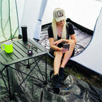 Cort camping, impemeabil, 2 camere + hol, 4 locuri, 460x200x245cm, verde