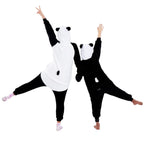Pijama tip salopeta pentru copii, model panda, marime 125-140cm
