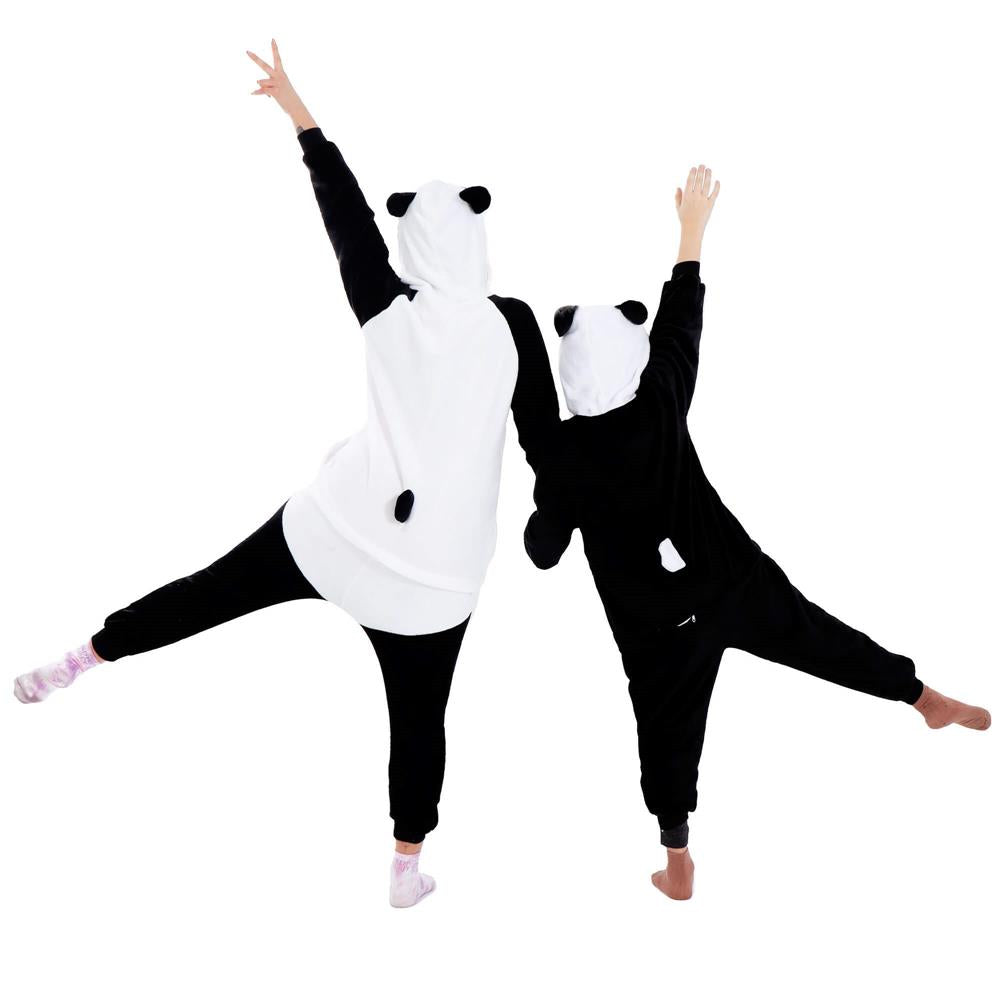 Pijama tip salopeta pentru copii, model panda, marime 125-140cm