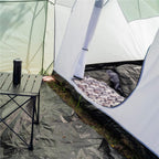 Cort camping, impemeabil, 2 camere + hol, 4 locuri, 460x200x245cm, verde