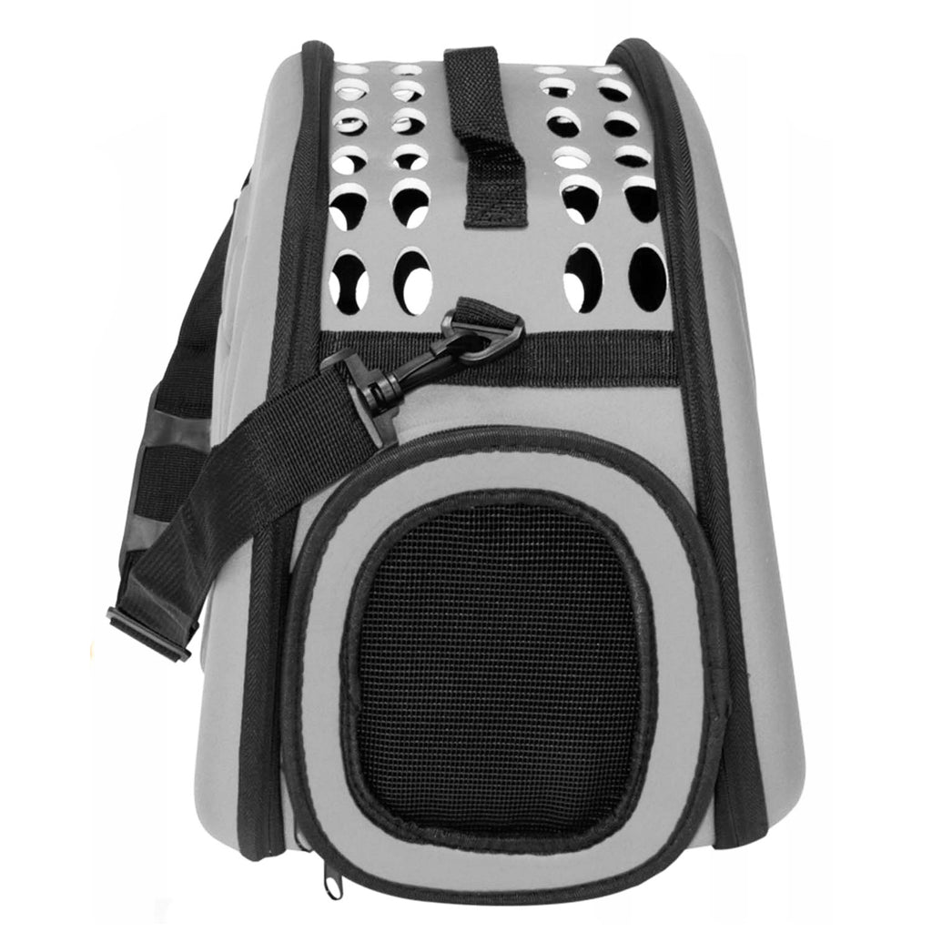 Cusca transport animale pliabila, 43x30x32 cm, maxim 6kg, gri