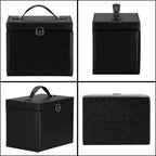 Cutie depozitare si organizare bijuterii, piele ecologica + velur, 26 x 21,5 x 19 cm, negru