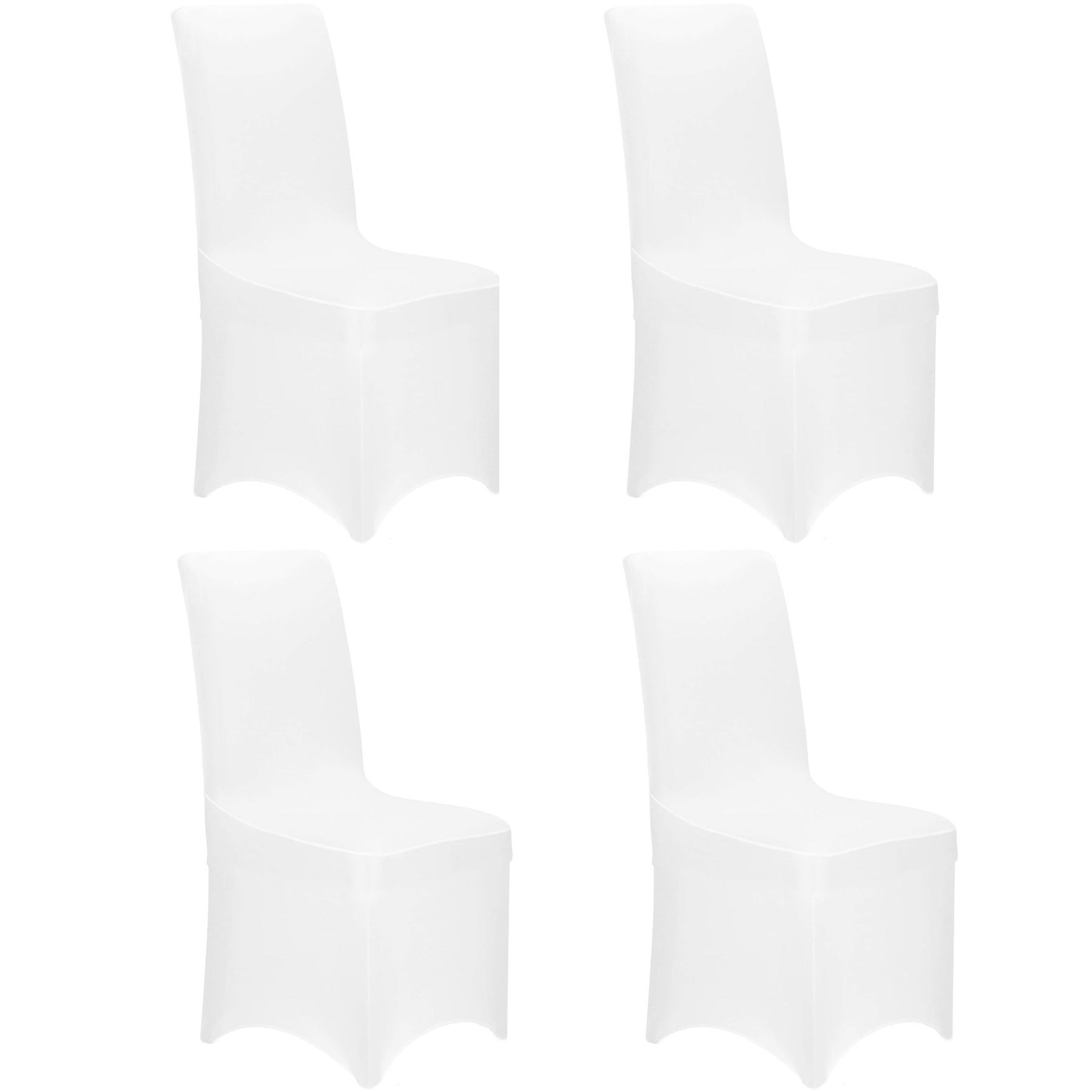 Set 4 huse pentru scaune de evenimente, marime universala, poliester si spandex, alb