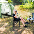 Cort camping, impemeabil, 2 camere + hol, 4 locuri, 460x200x245cm, verde