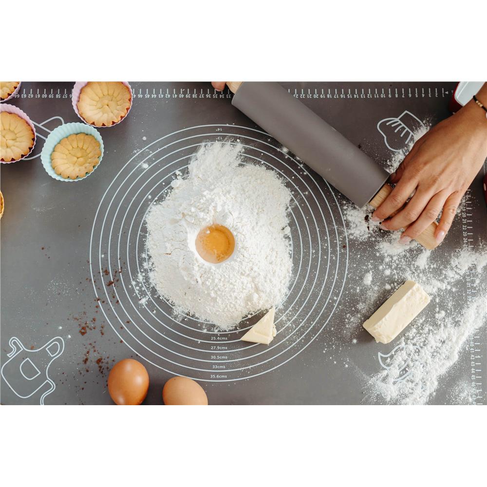 Plansa din silicon alimentar de framantat aluat, rezistenta la temperaturi ridicate, 50x40cm, gri