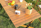 Masa pentru camping cu sistem de pliere rapida, cadru metalic, 90x60x44cm, maro