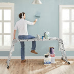 SONGMICS Scara multifunctionala din aluminiu, cu 2 placi tip platforma, 12 trepte, sarcina 150 kg, gri