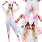 Pijama tip salopeta pentru dama, model unicorn, marime S