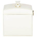 (DL) Cutie depozitare si organizare bijuterii, MDF, piele ecologica, 17,5 x 12 x 13,5 cm., crem