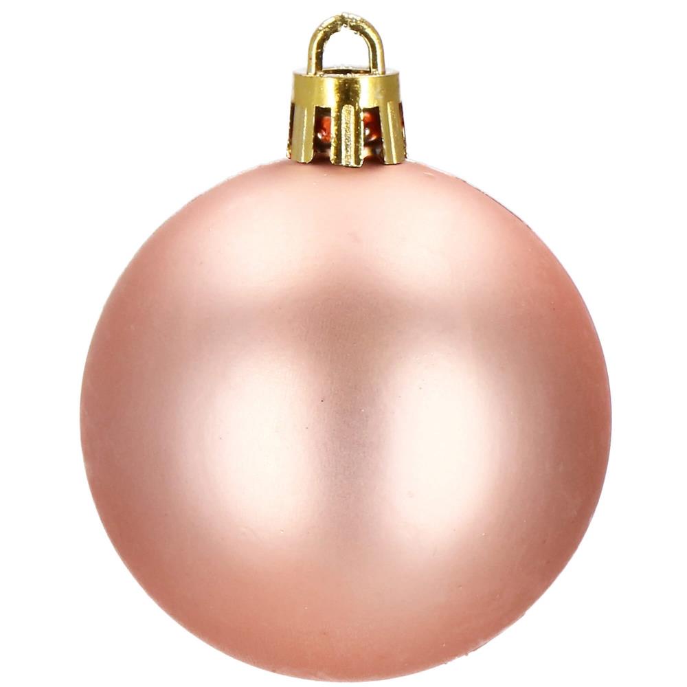 Set globuri de Craciun, 30 bucati, 3 modele, 3cm, roz auriu