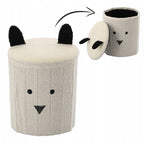 Taburet pentru copii, pliabil cu spatiu depozitare, 80kg, 28×34 cm, bej