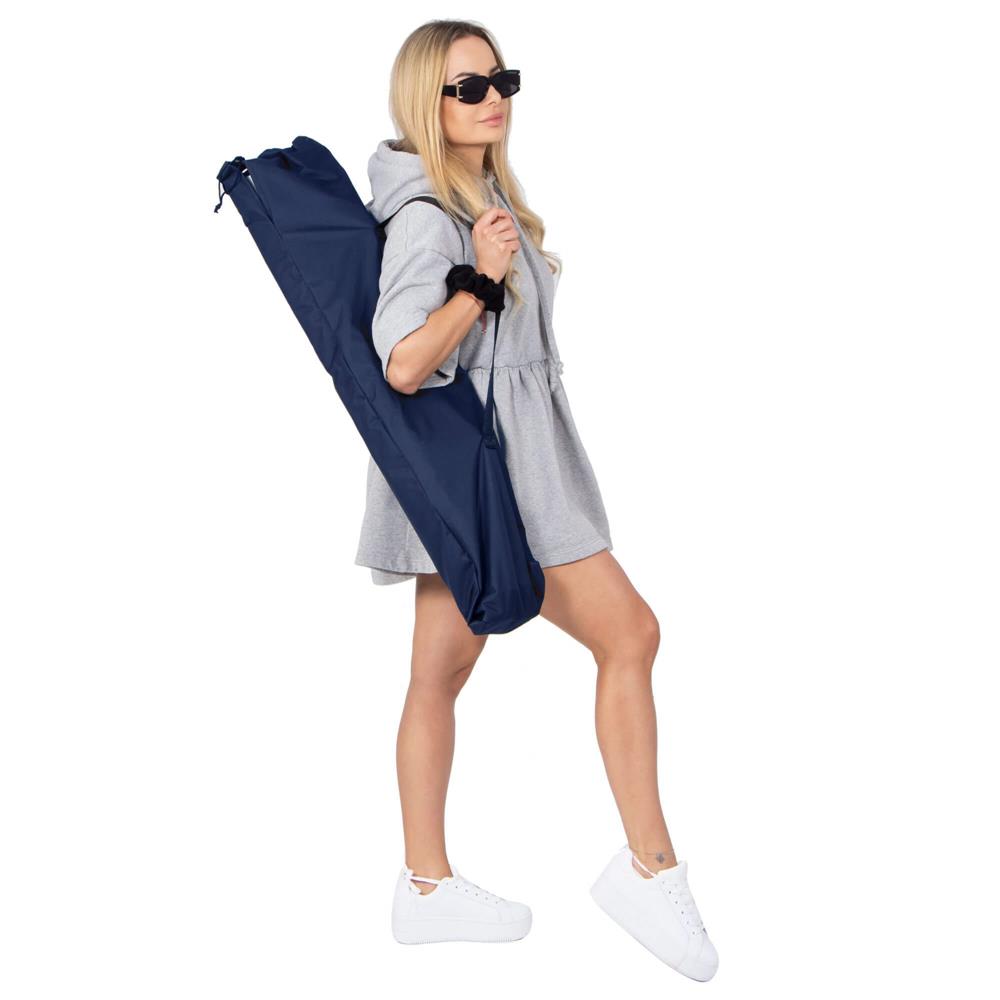 Pat pliant pentru camping, structura metalica, 190x74x42cm, 150kg, albastru marin