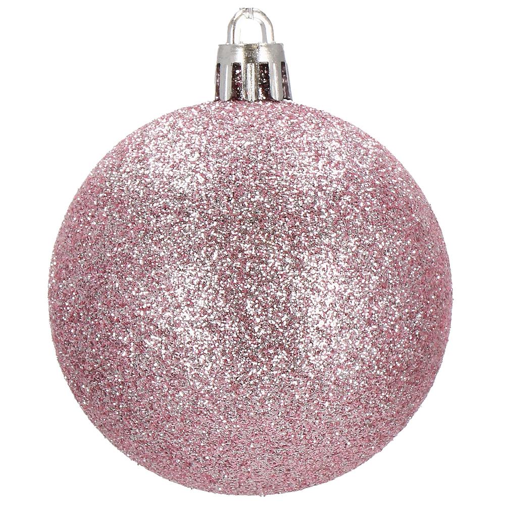 Set globuri de Craciun, 20 bucati, 3 modele, 4cm, roz