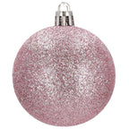 Set globuri de Craciun, 20 bucati, 3 modele, 4cm, roz