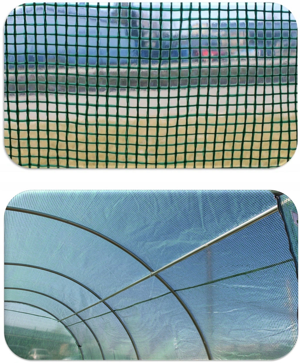 Sera de gradina, tip tunel cu cadru metalic, 250x400cm, 10mp, fereastra suplimentara spate