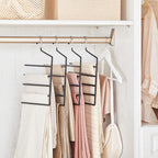 SONGMICS Set de 4 umerase pentru pantaloni, cu 5 bare, 32x35cm, negru