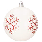 Set globuri de Craciun, 16 bucati, 8cm, 8 modele, rosu alb