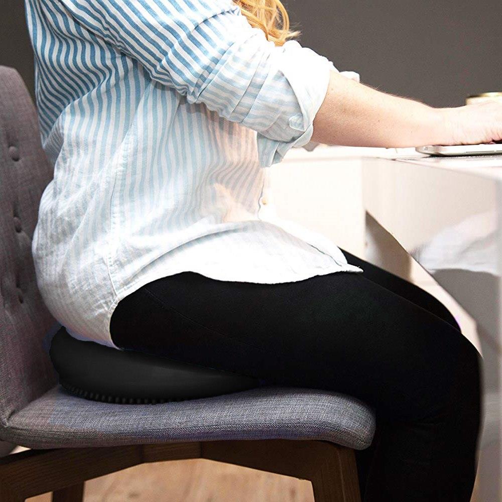 Perna fitness pentru echilibru, diametru 34cm, pompa inclusa, neagra