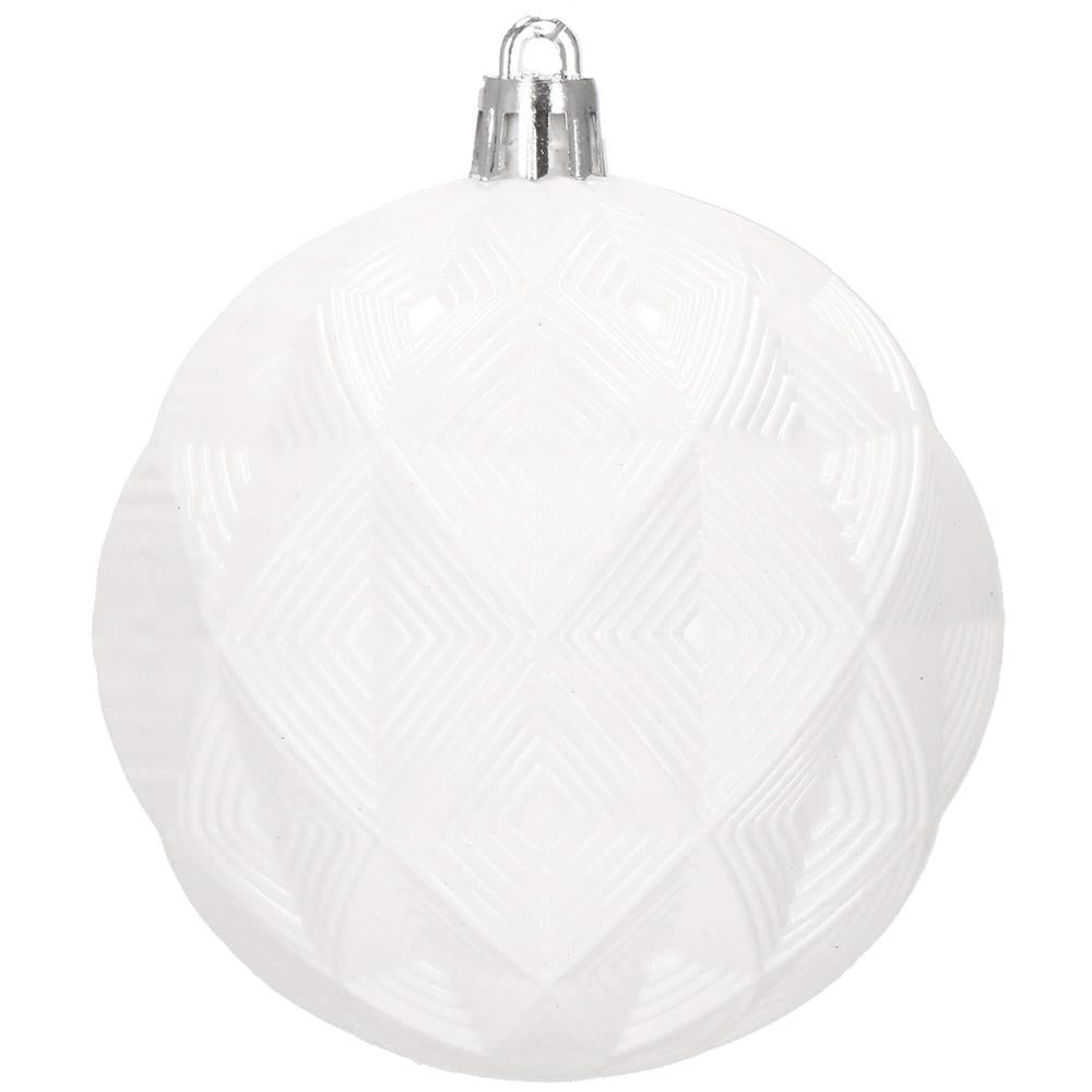 Set globuri de Craciun, 30 bucati, 8cm, 6 modele, alb