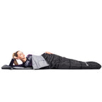 Sac de dormit tip mumie, cu geanta de transport, 210x80cm, 0-10grade, culoare negru gri