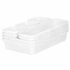 Organizator sertar bucatarie, 8 piese interconectabile, alb