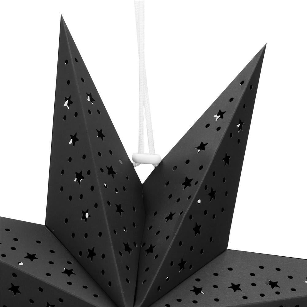 Stea decorativa 3D din hartie ajurata, 50cm, neagra