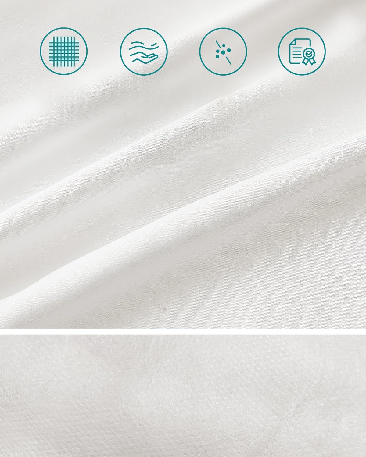 SONGMICS Set de 2 perne cu suprafata moale, 80x80 cm, umplutura 1500 g, alb