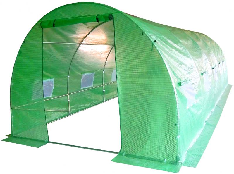 Sera de gradina, tip tunel cu cadru metalic, 300x600cm, verde, 18 mp