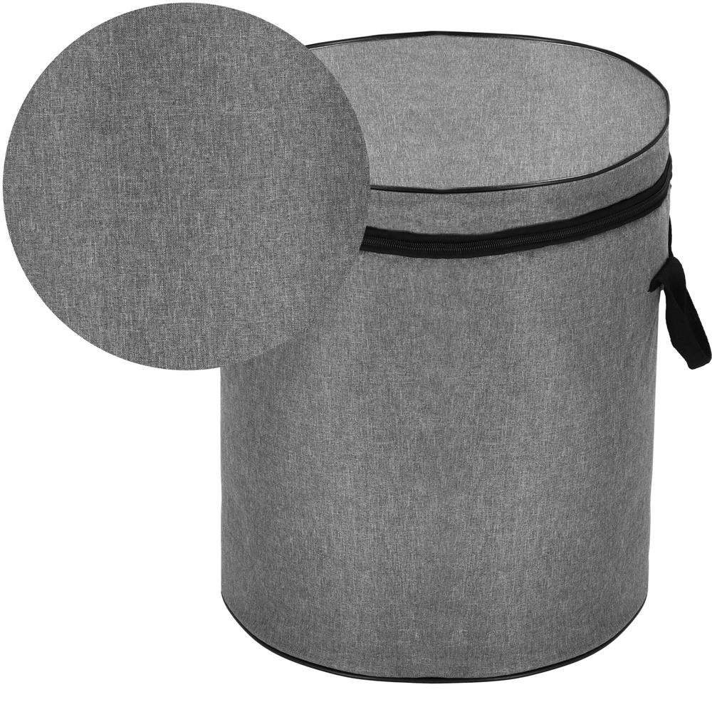 Cos depozitare haine sau jucarii, 40x33cm, bumbac si in, 43 l, gri