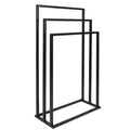 Suport metalic de baie pentru prosoape, cu 3 standuri, 84 cm, negru