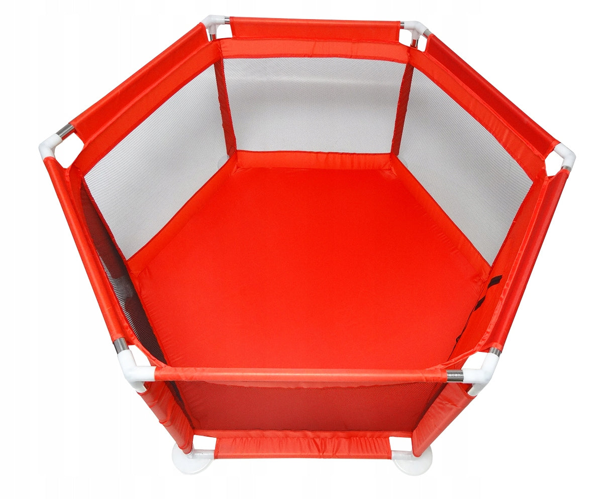 Tarc loc de joaca pentru copii sau bebe, material textil, rosu, 130x60cm