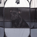 Tarc pliabil pentru animale de companie, diametru 114cm, gri crem